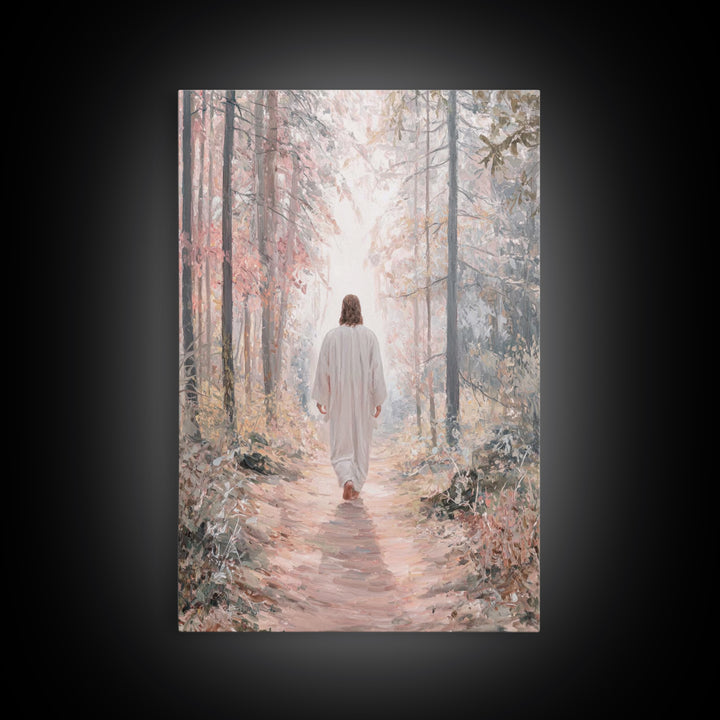 Hallowed Path – Framed Canvas Print – Jesus Painting – Christian Wall Art – Christian Art Canvas – Subtle Christian Art – Moody Christian A