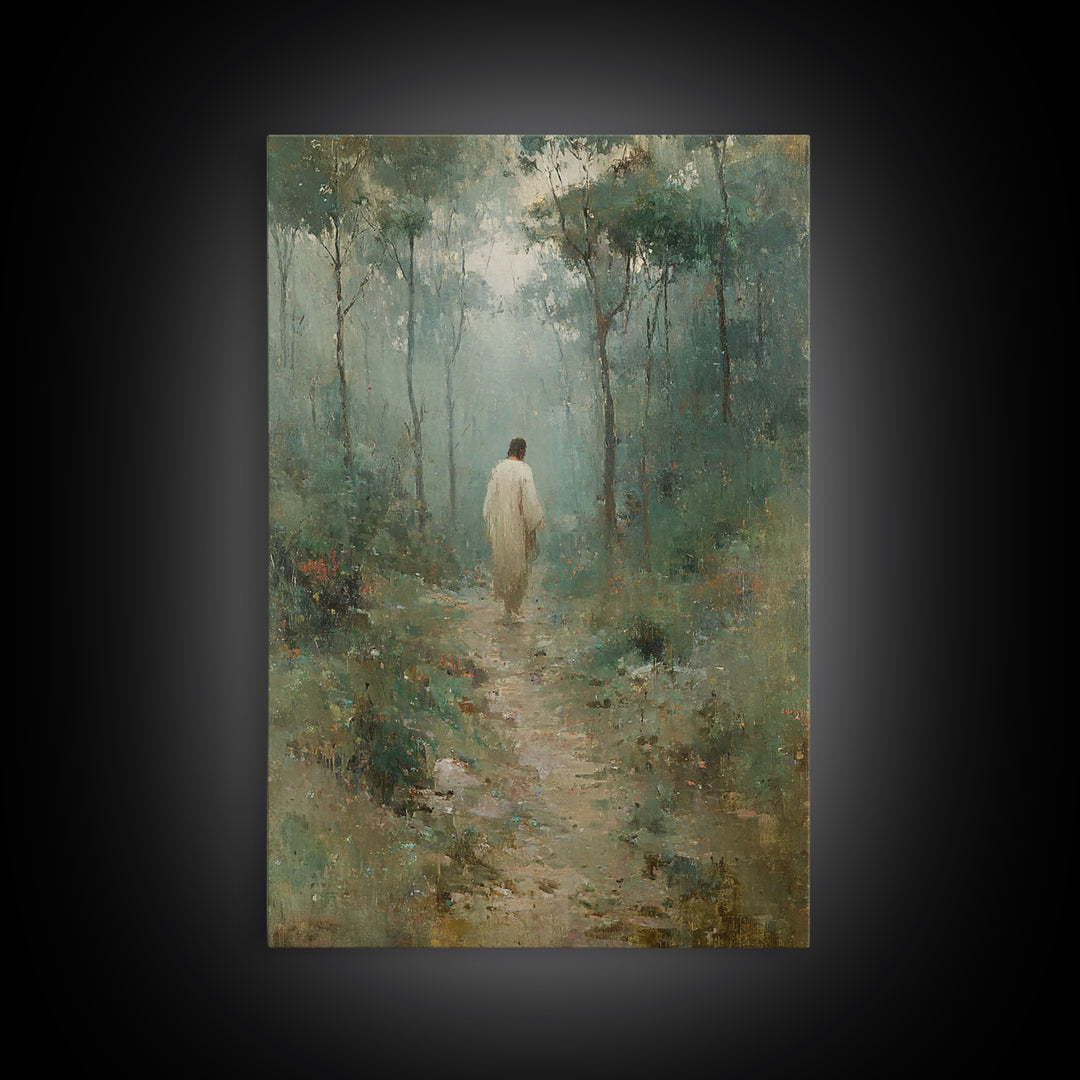 Autumn Reverence – Framed Canvas Print – Christian Art Canvas – Christian Wall Art – Jesus Painting – Unique Christian Art – Large Christia