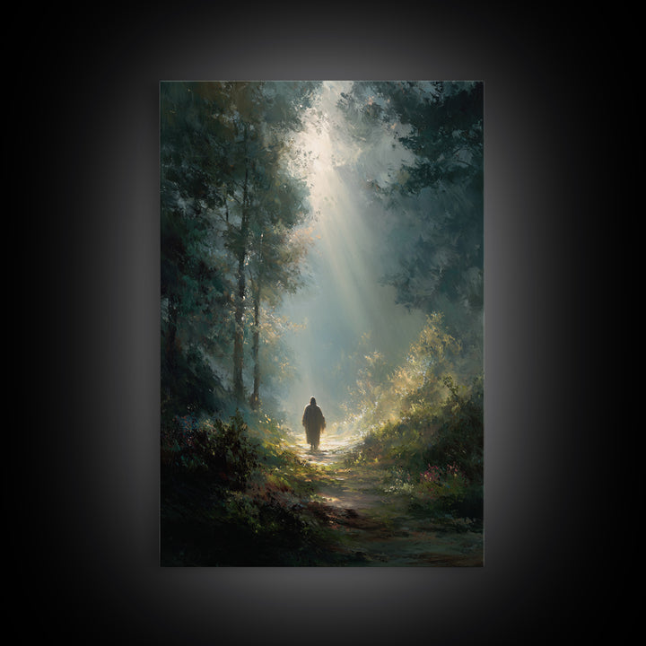 Dawn Of Peace – Framed Canvas Print – Christian Art Canvas – Christian Wall Art – Jesus Painting – Modern Christian Painting – Moody Christ