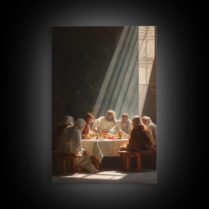 Light Of Communion – Framed Canvas Print – Christian Wall Art – Jesus Painting – Christian Art Canvas – Vintage Christian Art – Large Chris