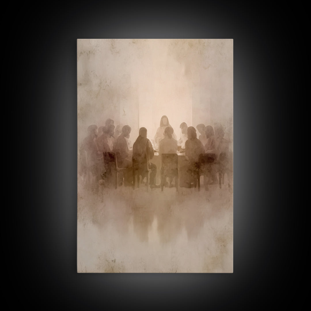 Sacred Gathering – Framed Canvas Print – Christian Art Canvas – Christian Wall Art – Jesus Painting – Minimalist Christian Art – Subtle Chr