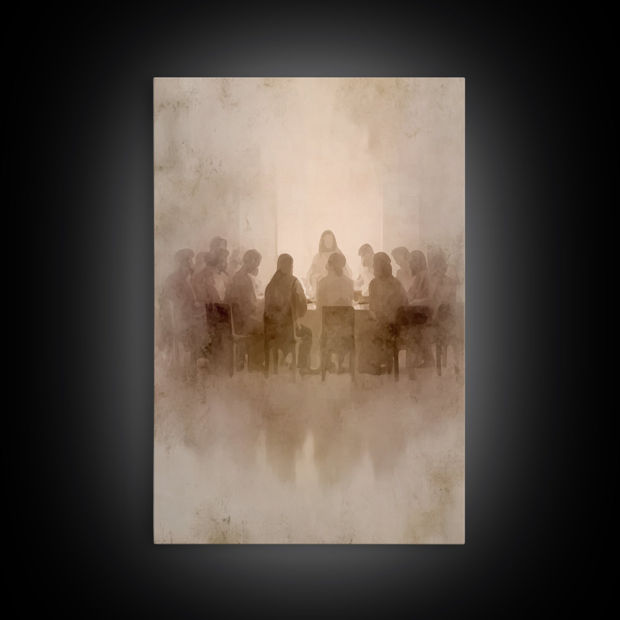 Sacred Gathering – Framed Canvas Print – Christian Art Canvas – Christian Wall Art – Jesus Painting – Minimalist Christian Art – Subtle Chr