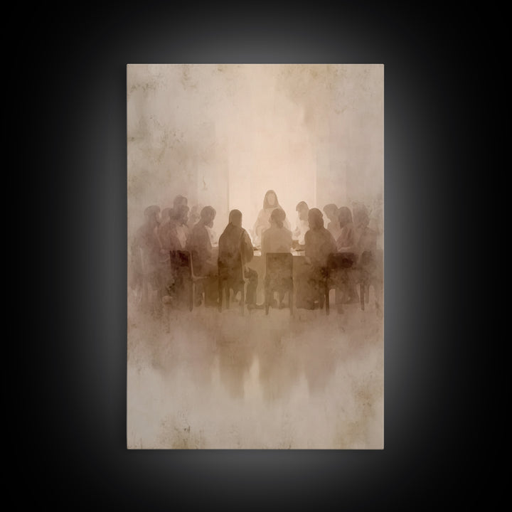 Sacred Gathering – Framed Canvas Print – Christian Art Canvas – Christian Wall Art – Jesus Painting – Minimalist Christian Art – Subtle Chr