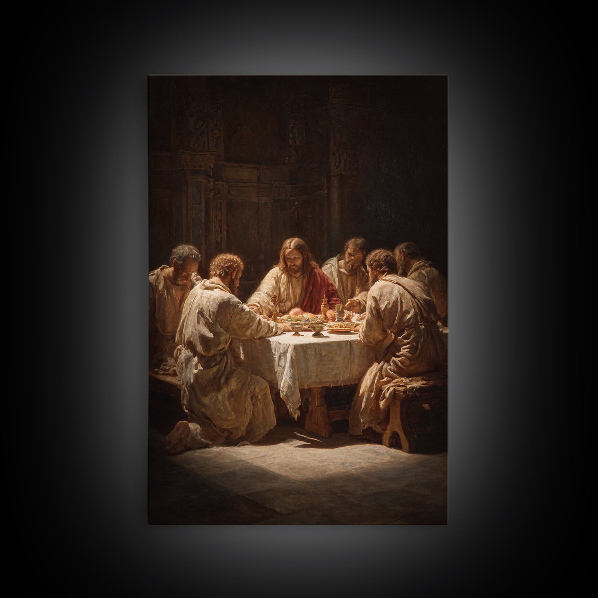 Bread Of Mercy – Framed Canvas Print – Christian Art Canvas – Vintage Jesus Painting – Christian Wall Art – Christian Art Print – Moody Chr