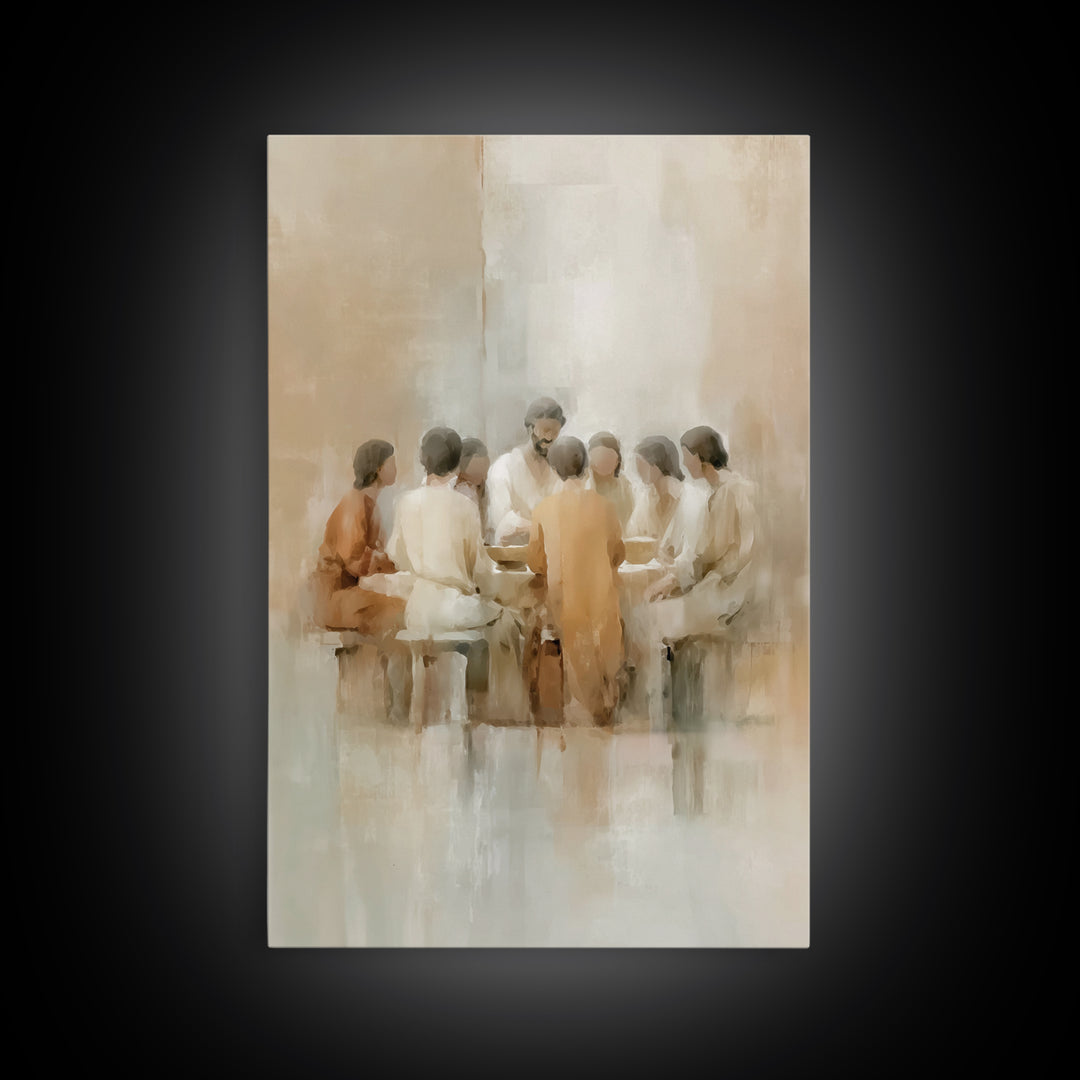 Soft Communion – Framed Canvas Print – Christian Art Canvas – Christian Paintings – Minimalist Christian Art – Christian Wall Art – Christi