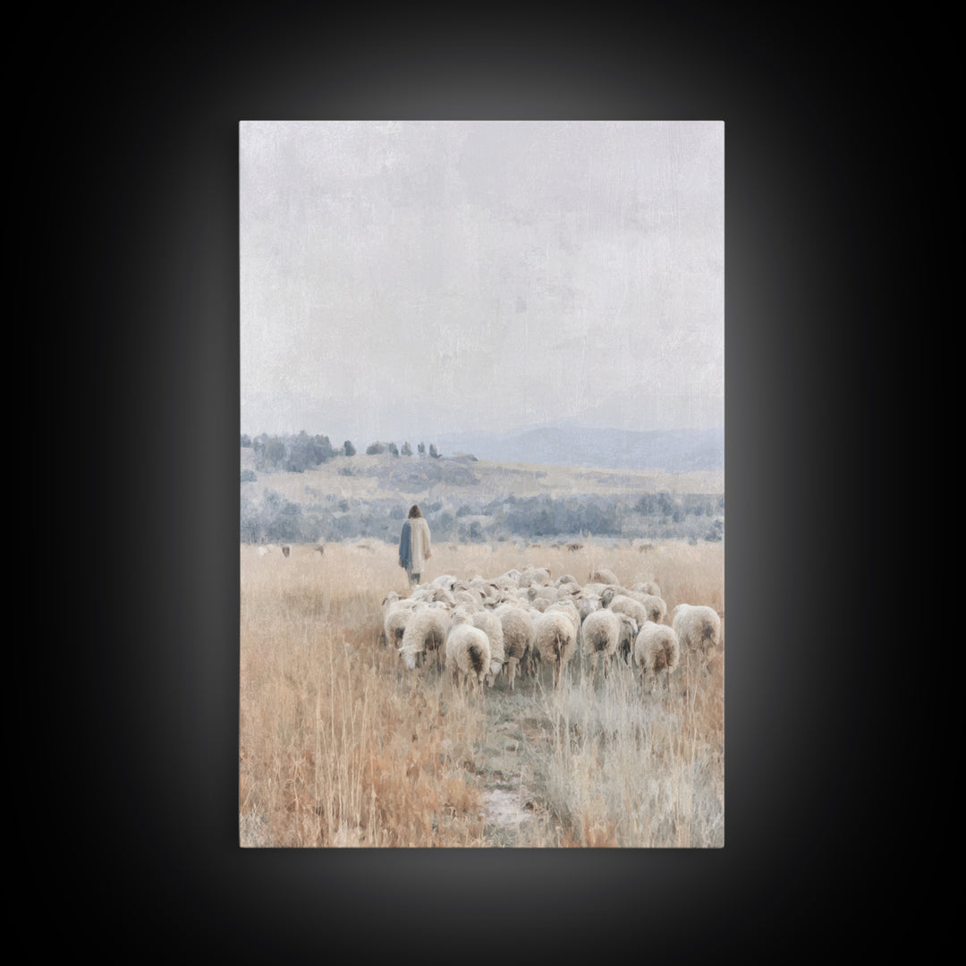 Field Of Promise – Framed Canvas Print – Christian Wall Art – Christian Art Print – Jesus Painting – Subtle Christian Art – Christian Decor
