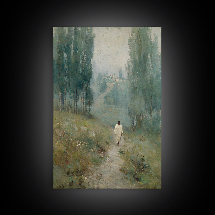 Forest Light – Framed Canvas Print – Christian Wall Art – Christian Art Canvas – Modern Christian Art – Jesus Painting – Christmas Art