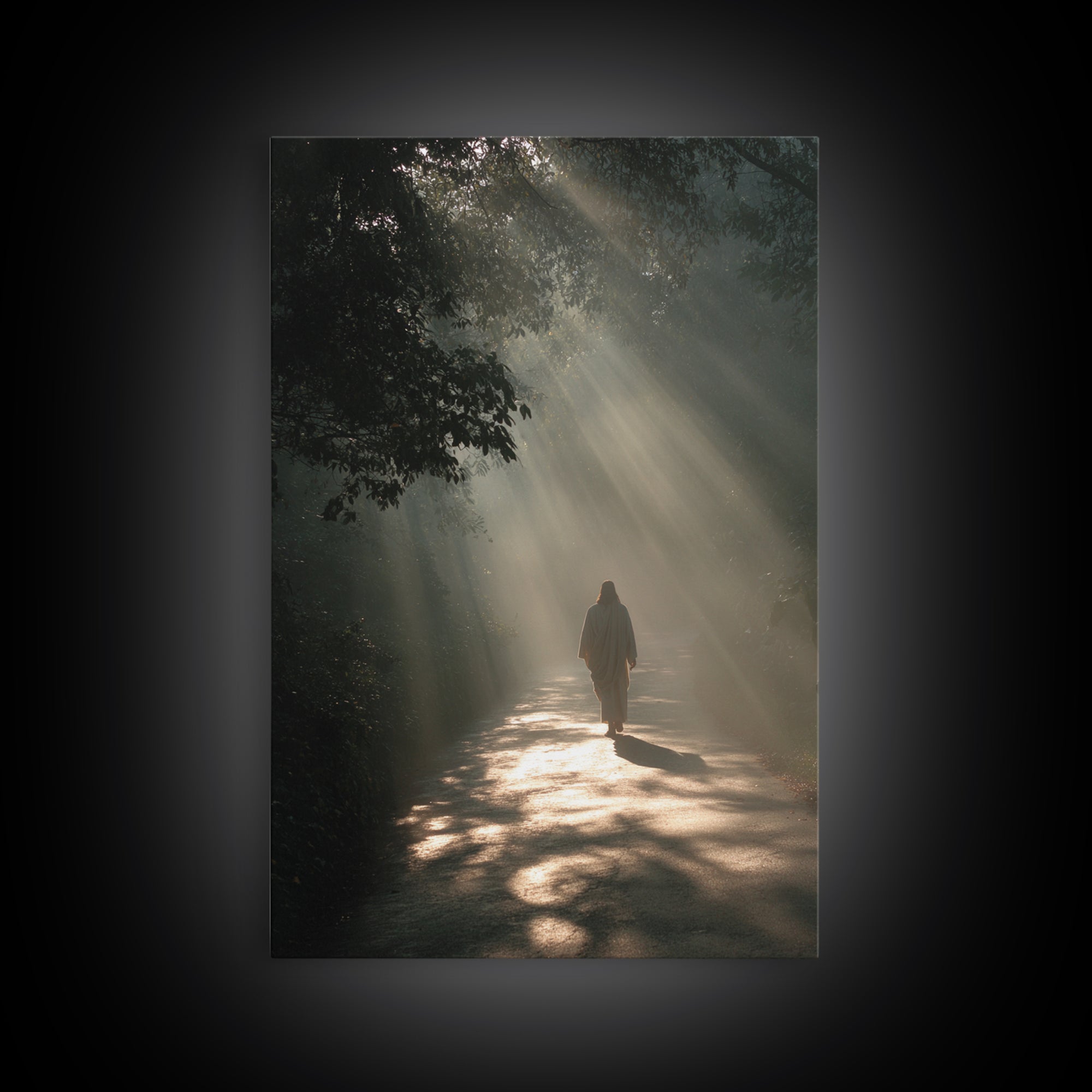 Light Of Dawn – Framed Canvas Print – Christian Art Canvas – Christian Wall Art – Jesus Painting – Moody Christian Art – Christmas Art Prin