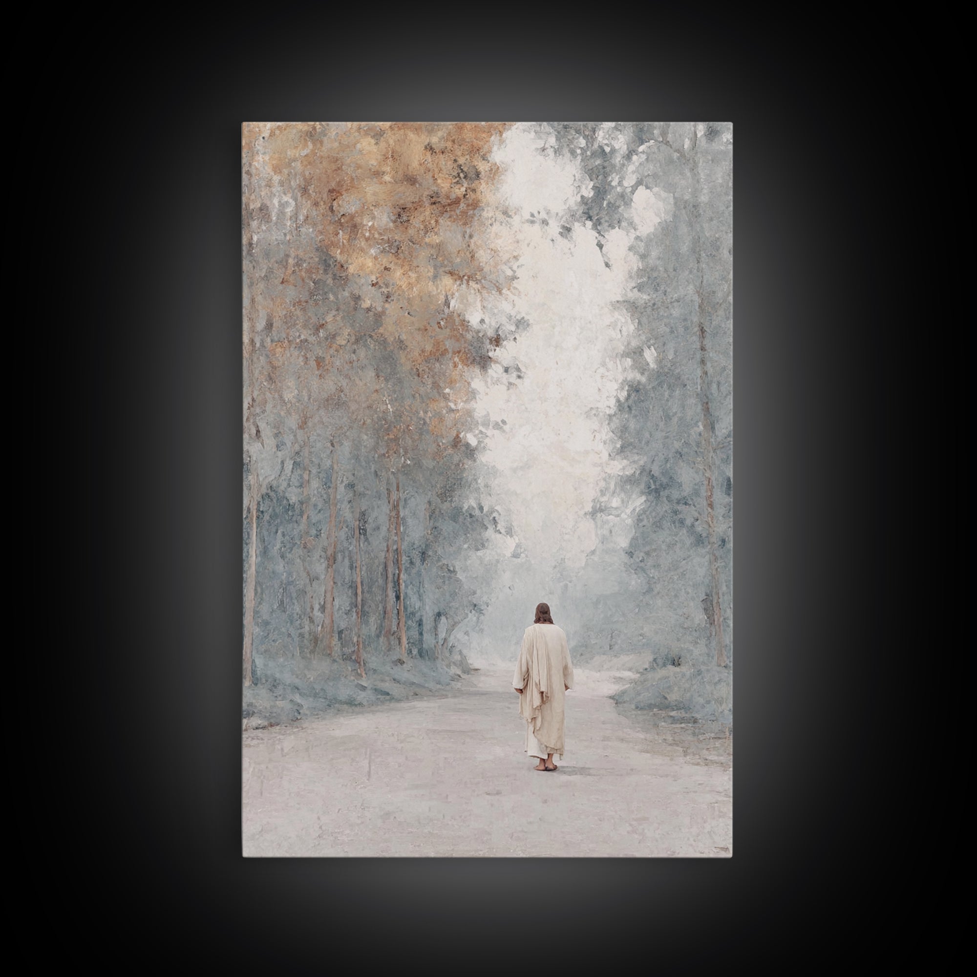 Peaceful Journey – Framed Canvas Print – Christian Wall Art – Christian Art Print – Jesus Painting – Minimalist Christian Art – Christmas D