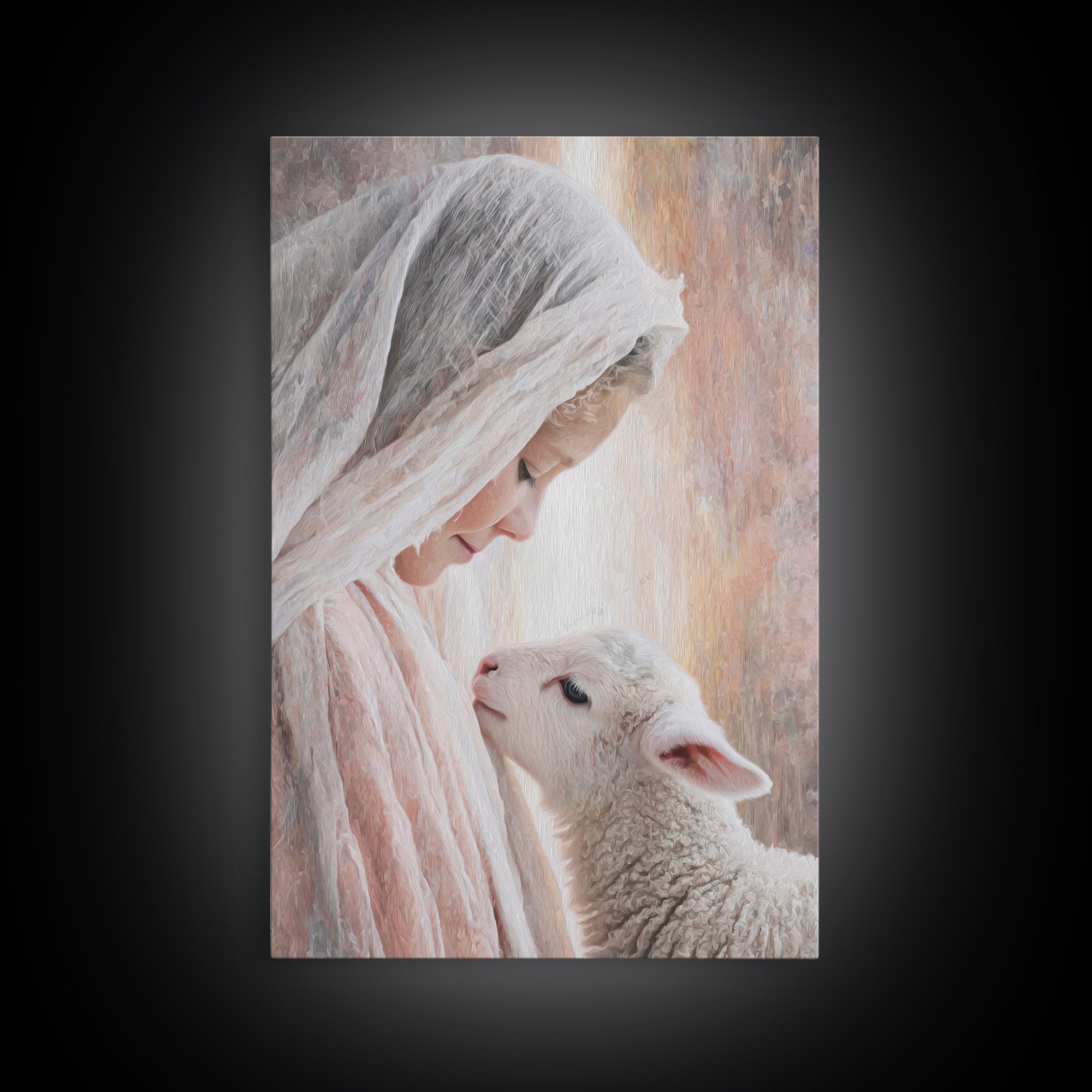 Tender Blessing – Framed Canvas Print – Christian Wall Art – Christian Art Canvas – Christian Art Print – Christmas Art – Christian Gift Id