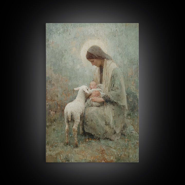 Holy Embrace – Framed Canvas Print – Christian Wall Art – Christian Art Print – Christian Art Canvas – Christmas Art – Christian Christmas