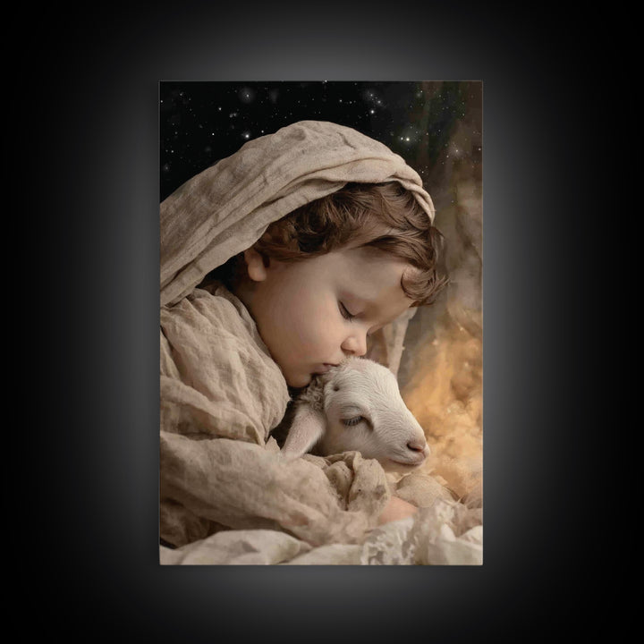 Starry Night Care – Framed Canvas Print – Christian Art Canvas – Christian Wall Art – Christmas Art – Christian Decor – Christian Art Print