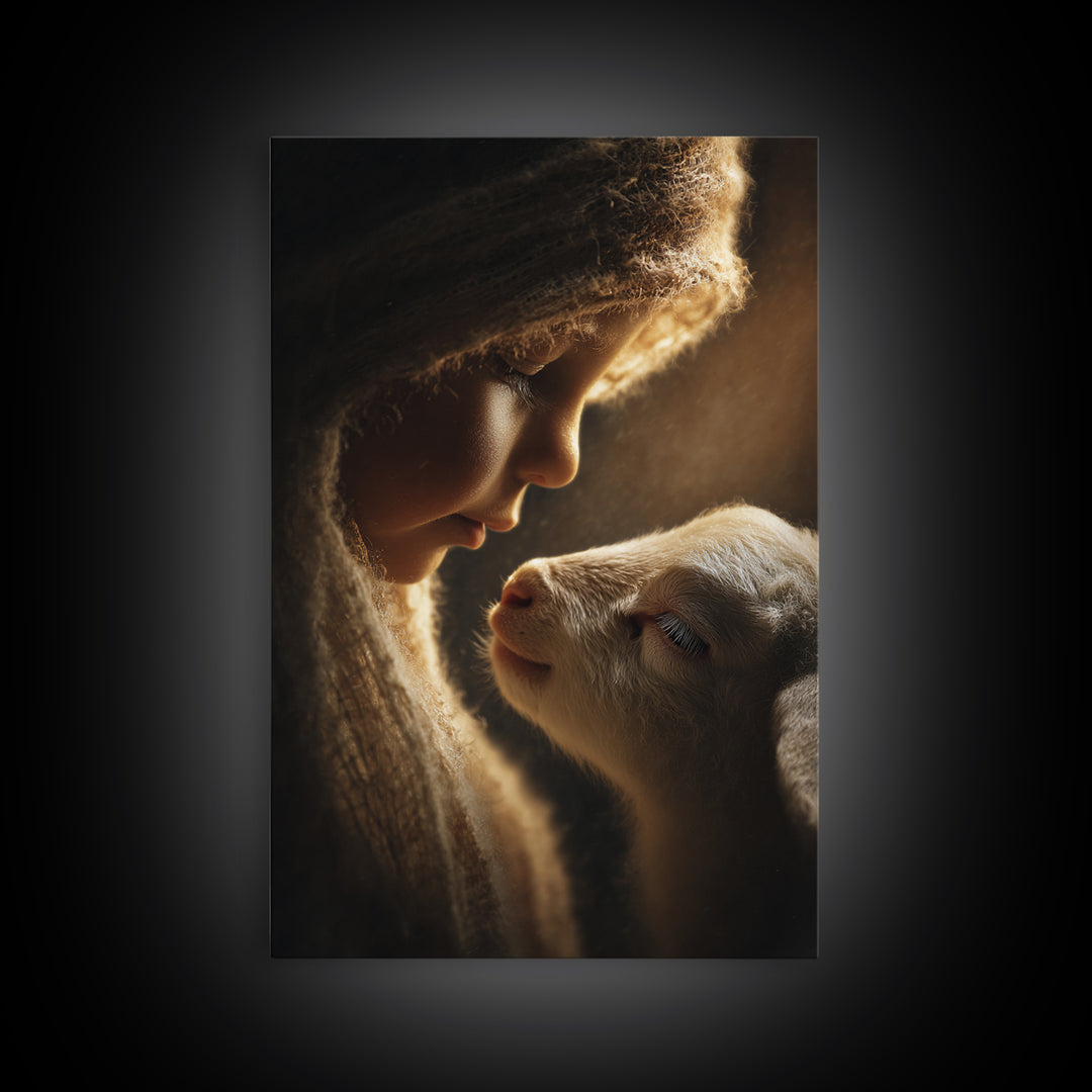 Gentle Blessing – Framed Canvas Print – Christian Wall Art – Jesus Painting – Christian Art Canvas – Christian Gift Ideas