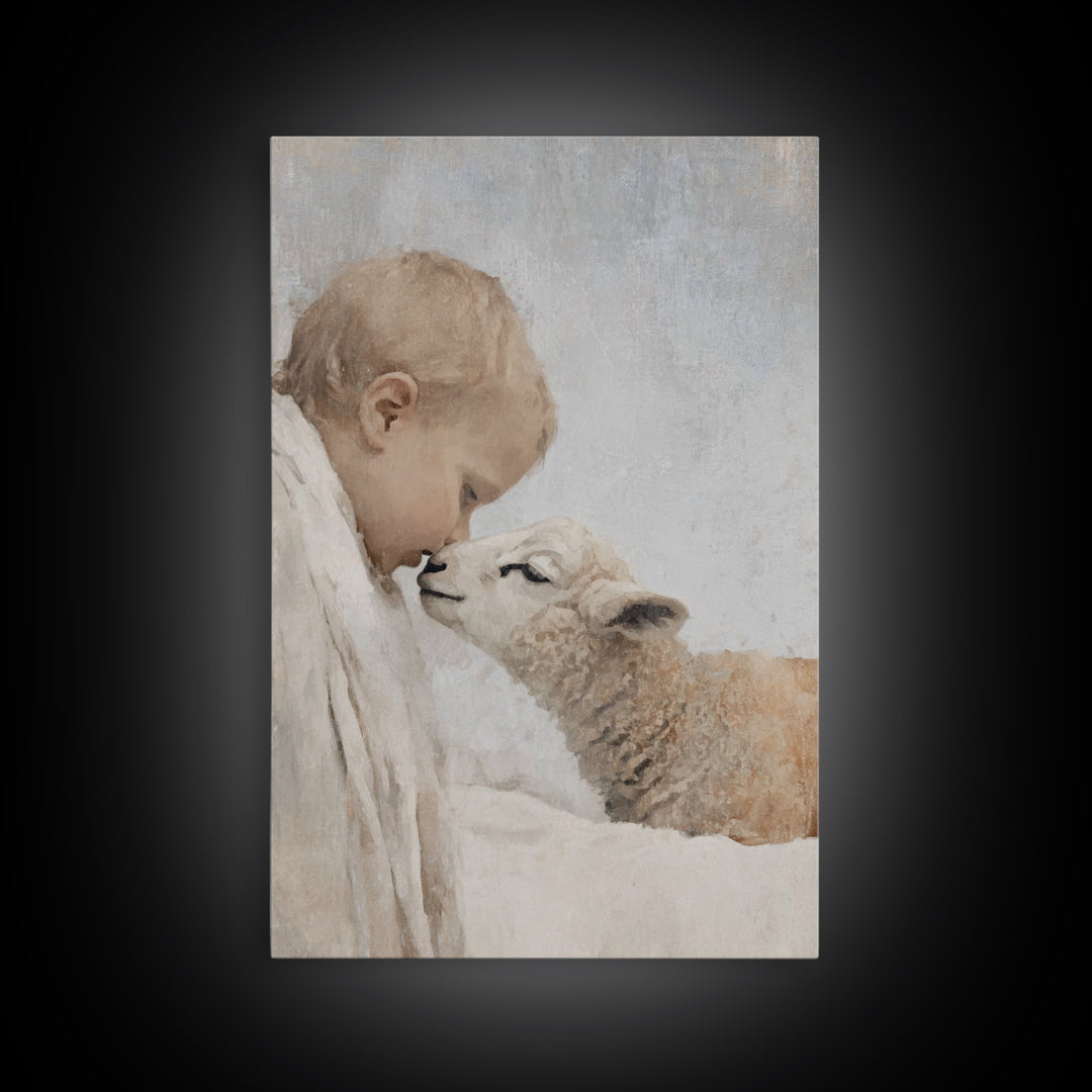 Child Of Peace, Framed Canvas Print, Christian Art Prints, Jesus Painting, Christian Wall Art, Christmas Art, Christian Gift