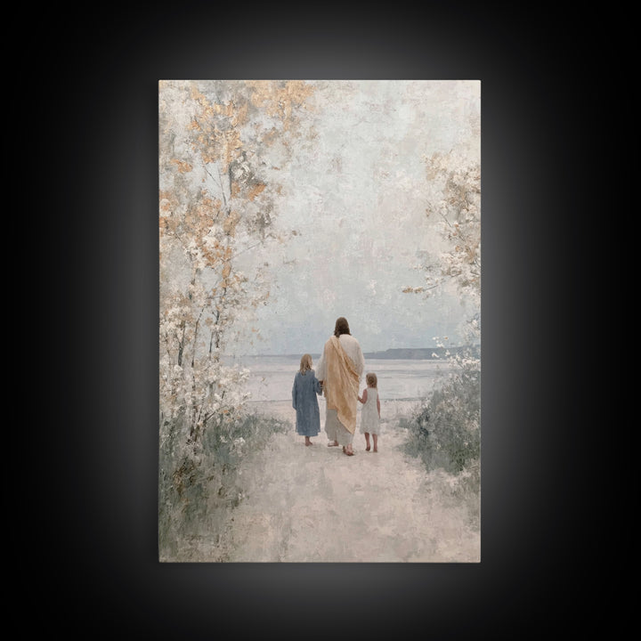 Path Of Light – Framed Canvas Print – Christian Art Canvas – Jesus Painting – Christian Wall Art – Christian Christmas Art