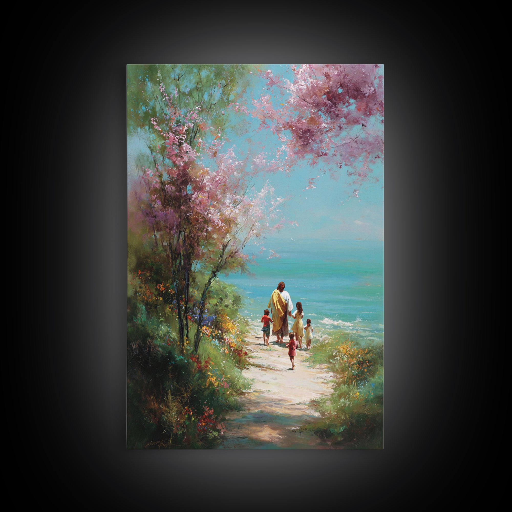 Garden Of Hope | Framed Canvas Print | Christian Art Canvas | Jesus Painting | Christian Wall Art | Christian Christmas