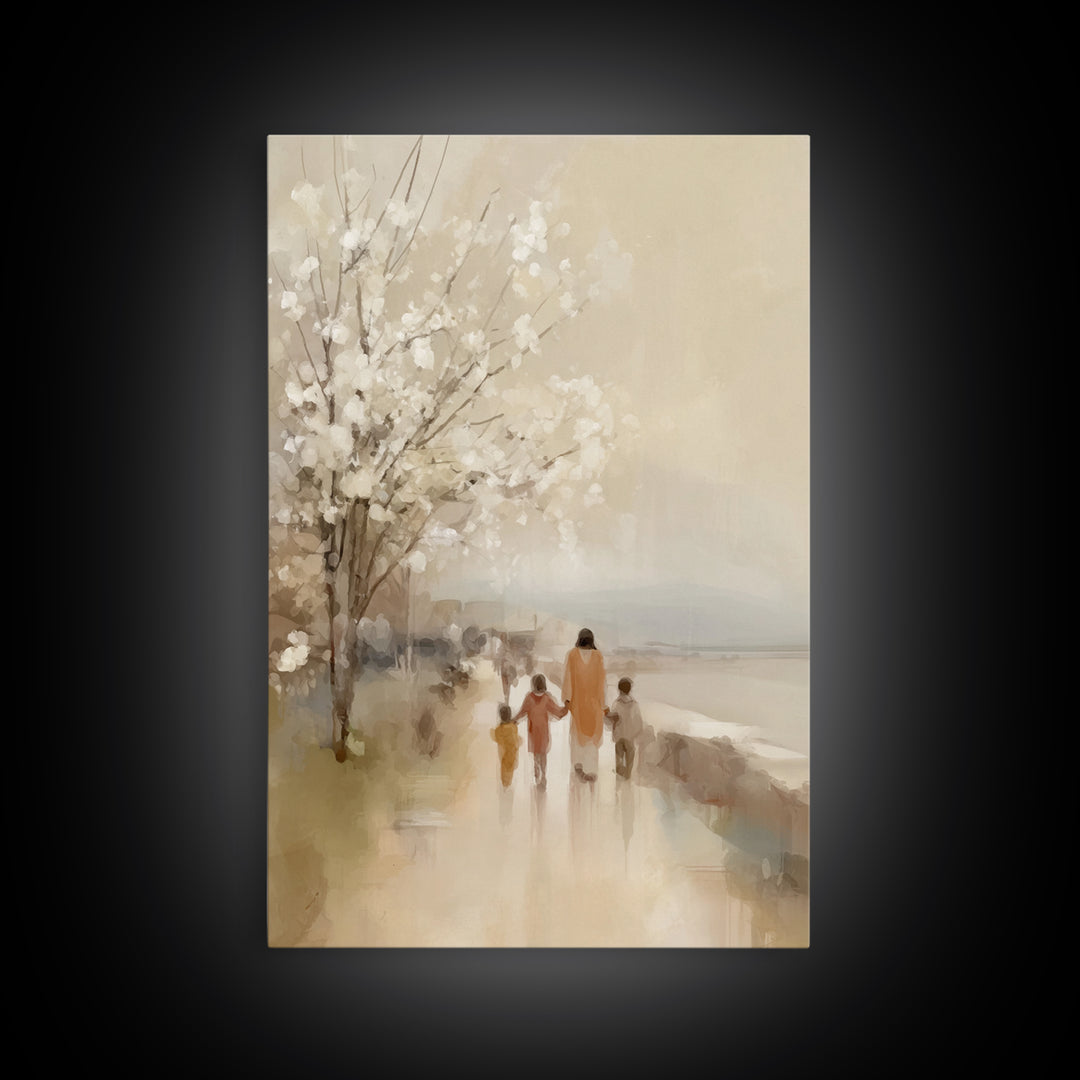Blossoms Of Mercy – Framed Canvas Print – Christian Art Canvas – Christian Wall Art – Jesus Painting – Christmas Art