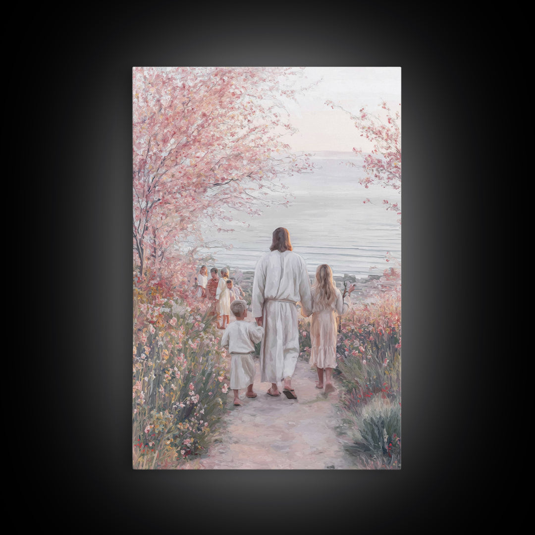 Silent Morning, Framed Canvas Print, Christian Wall Art, Christian Art Canvas, Jesus Painting, Christian Christmas Art