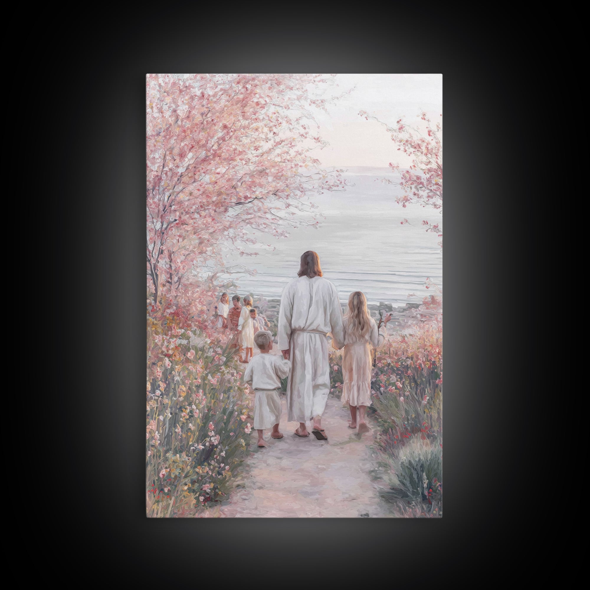 Silent Morning, Framed Canvas Print, Christian Wall Art, Christian Art Canvas, Jesus Painting, Christian Christmas Art