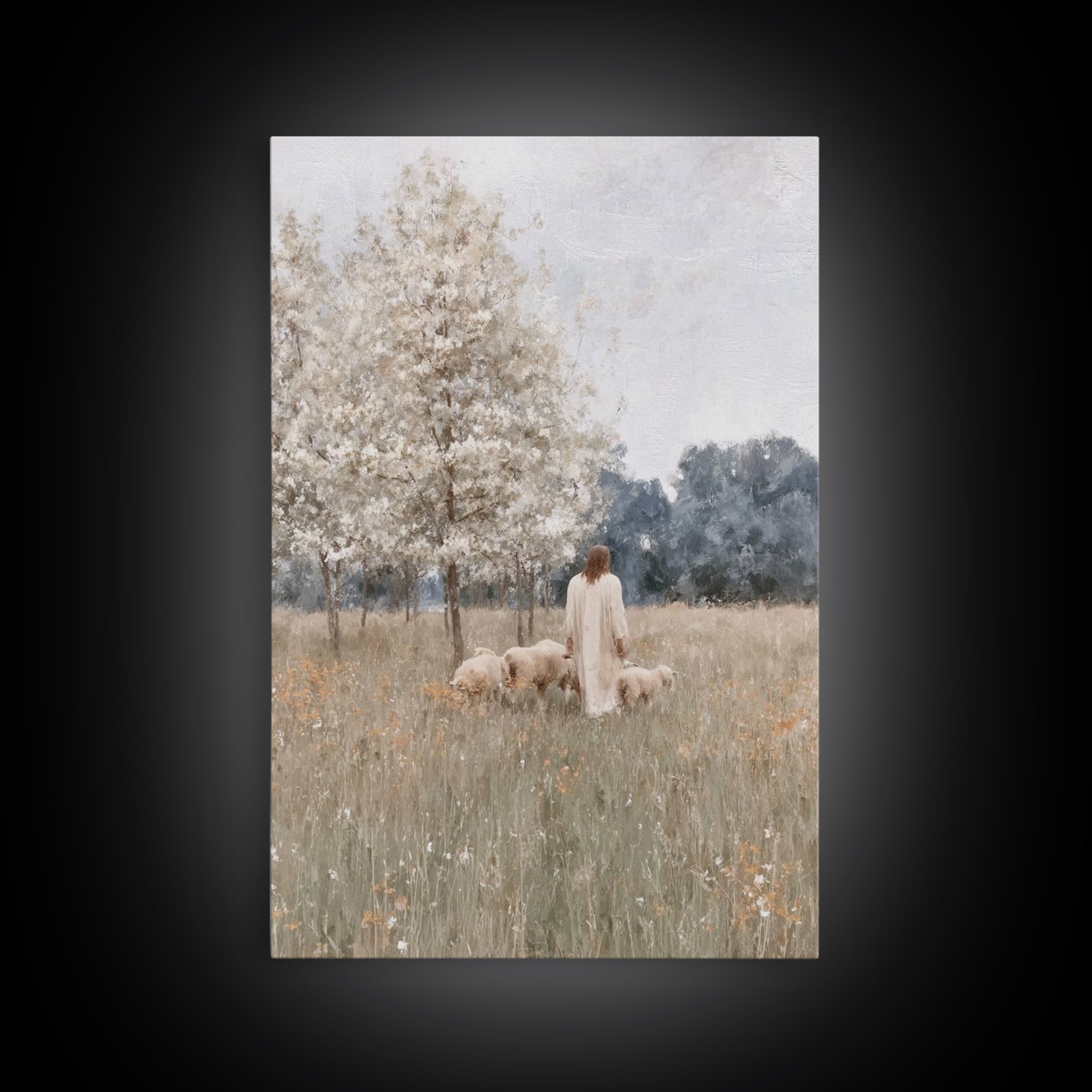Shepherds Of Peace, Framed Canvas Print, Christian Wall Art, Christian Art Canvas, Jesus Painting, Christian Art Gift, Christian Gift Ideas