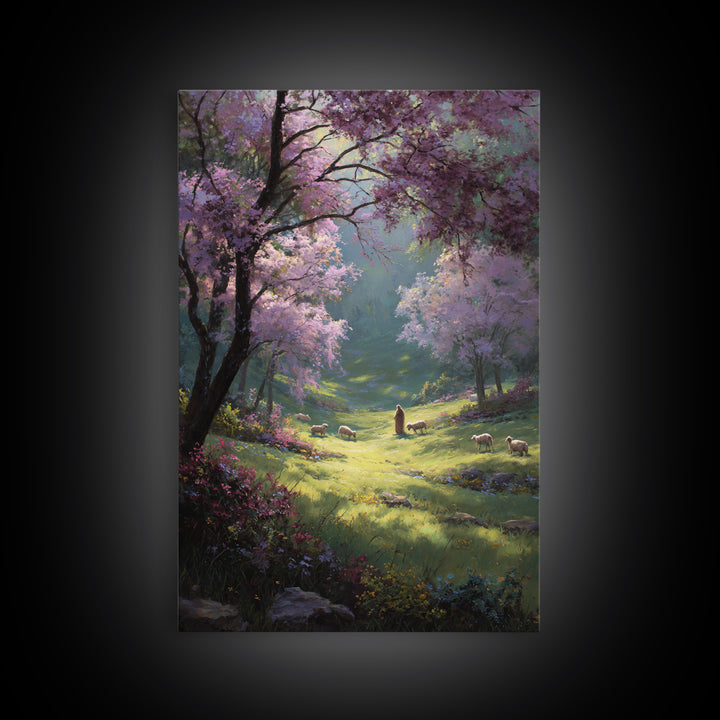 Valley Of Grace – Framed Canvas Print – Jesus Painting – Christian Wall Art – Christian Art Canvas – Christian Gift Ideas – Modern Christia