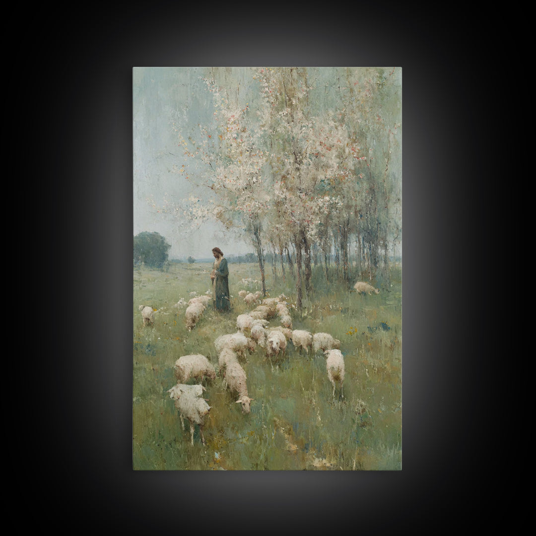 Mist Of Mercy | Framed Canvas Print | Christian Art Canvas | Jesus Painting | Christian Wall Art | Christian Gift | Moody Christian Art