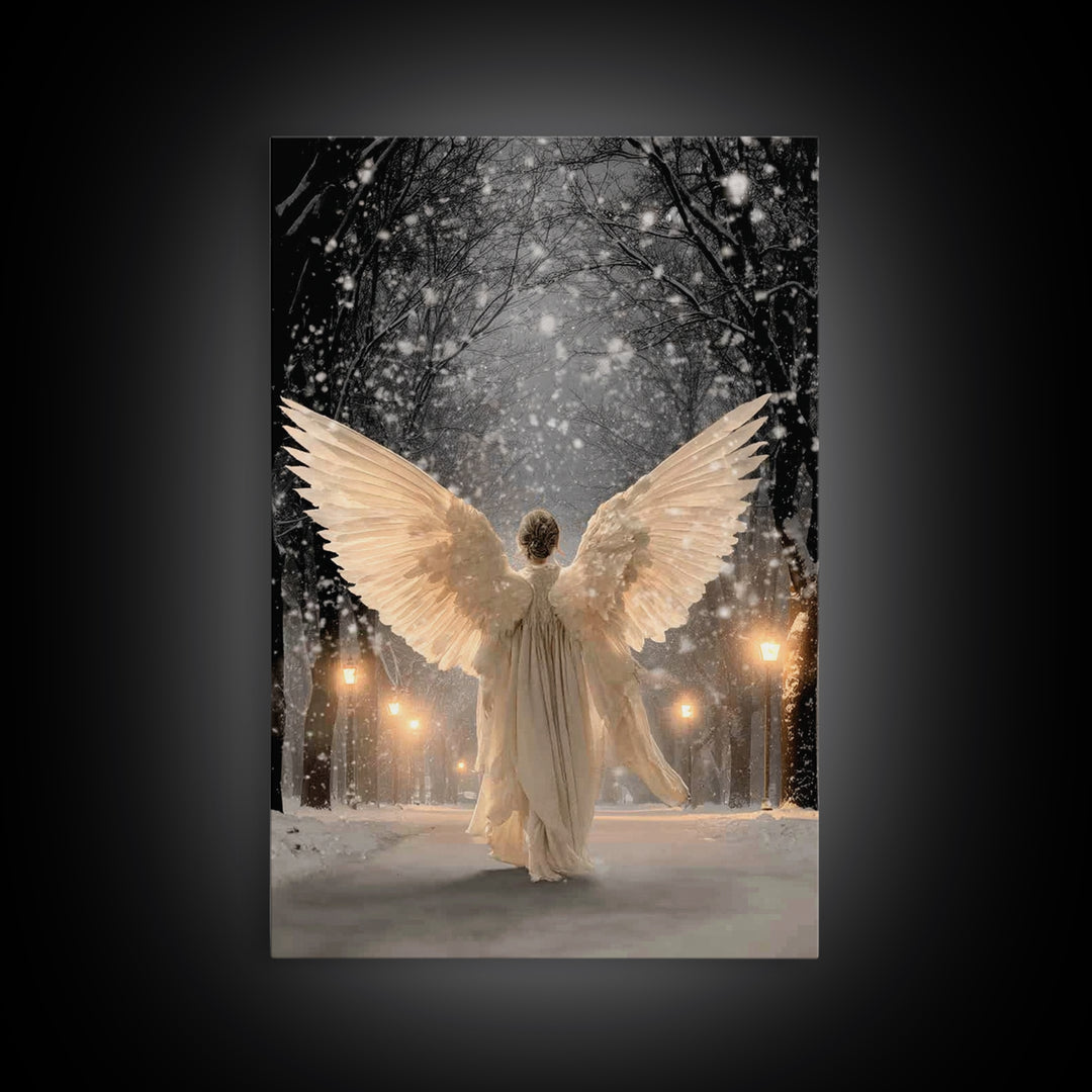 Wings Of The Night – Framed Canvas Print – Christian Wall Art – Christmas Art – Large Christian Art – Christian Art Canvas – Christian Chri