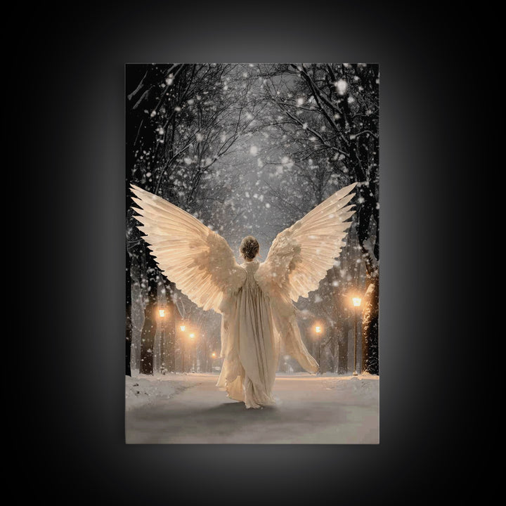 Wings Of The Night – Framed Canvas Print – Christian Wall Art – Christmas Art – Large Christian Art – Christian Art Canvas – Christian Chri