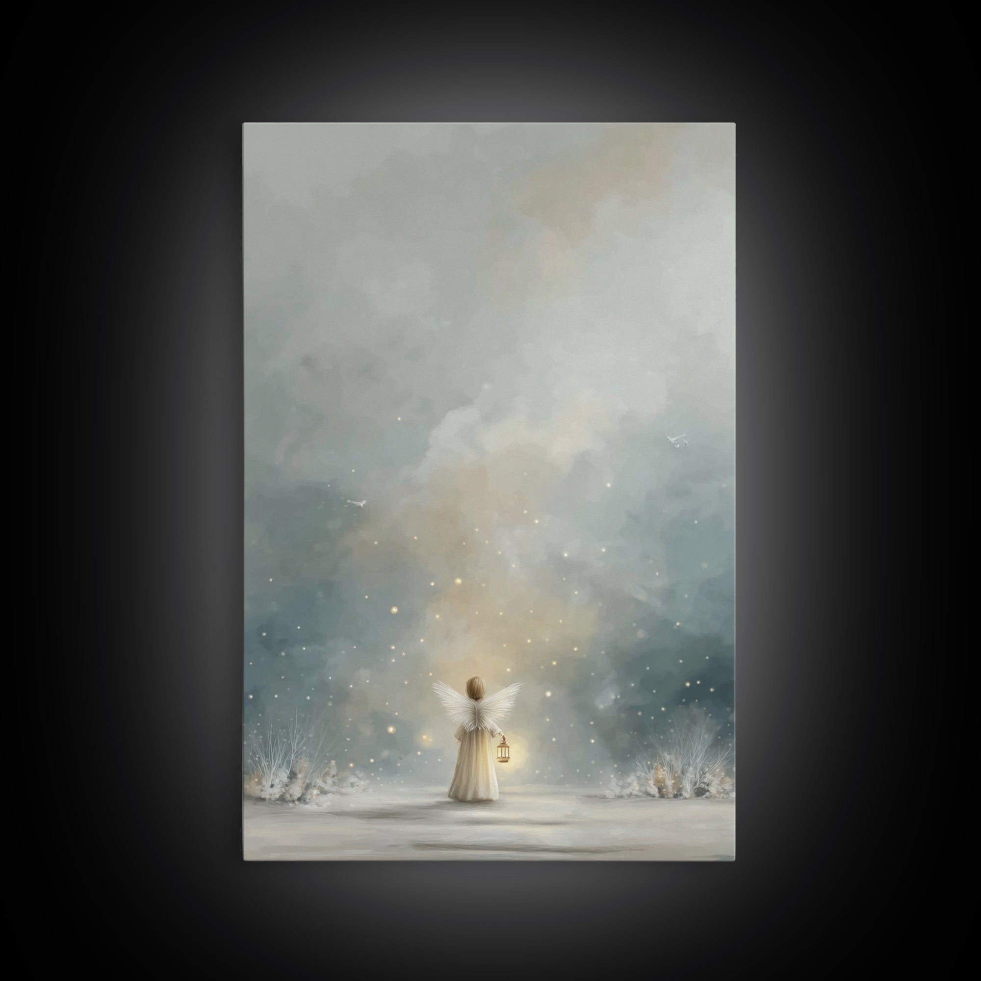 Midwinter Halo – Framed Canvas Print – Christian Christmas Art – Christian Art Canvas – Subtle Christian Art – Christian Wall Art – Christm