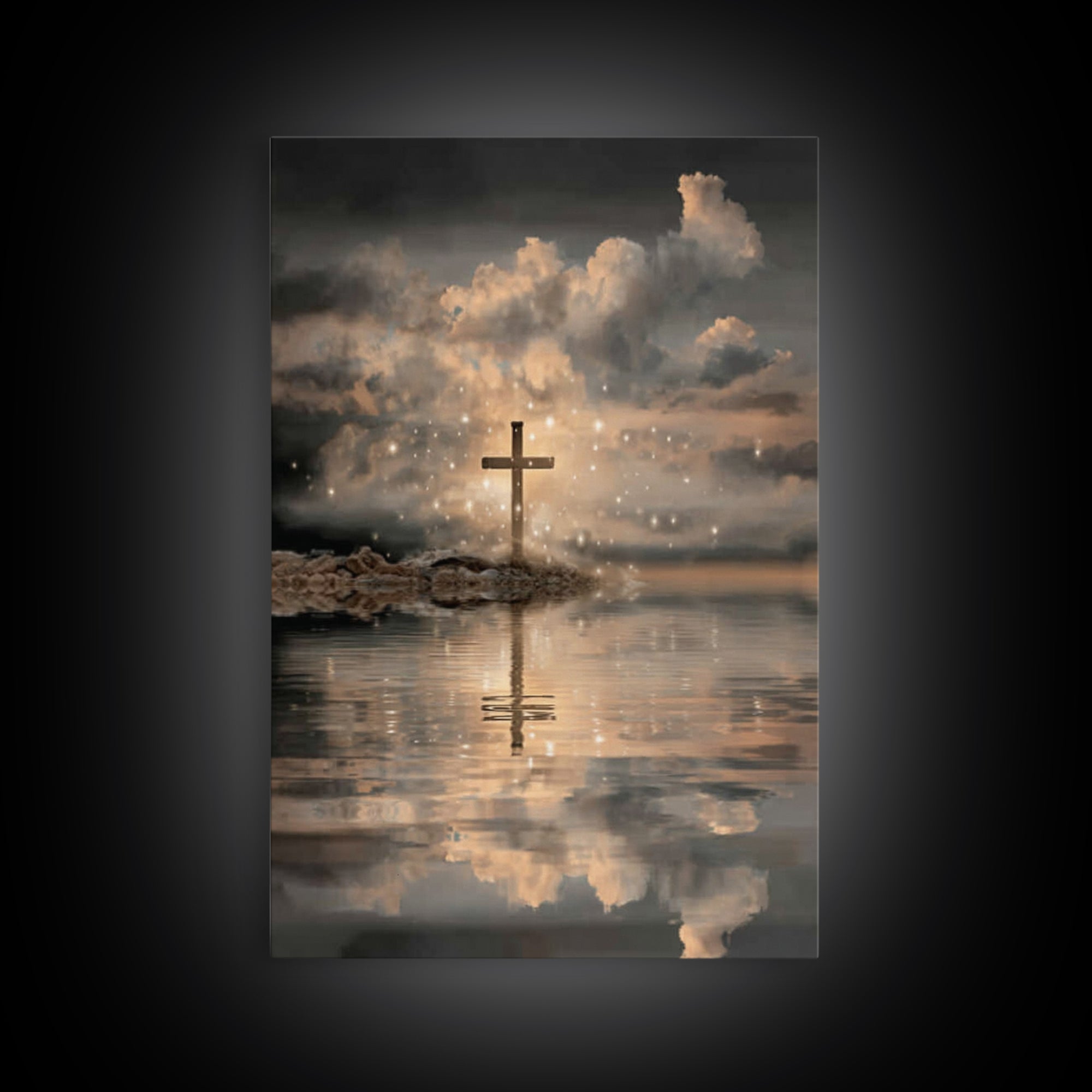 Dawn Of The Cross – Framed Canvas Print – Christian Art Canvas – Minimalist Christian Art – Christian Wall Art – Christian Decor – Subtle C