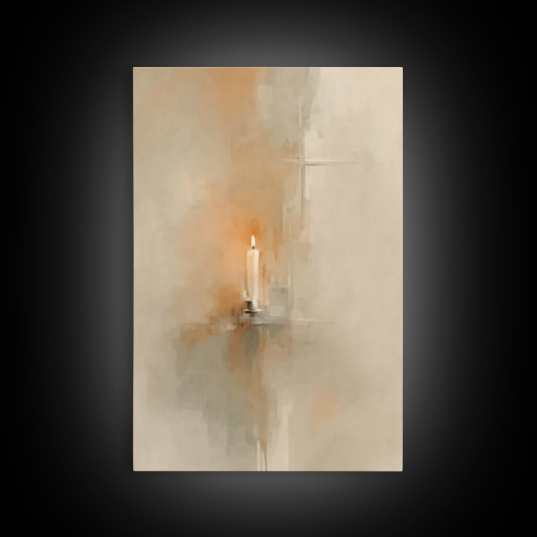 Candle Of Hope - Framed Canvas Print - Christian Art Canvas - Christian Christmas Art - Christian Wall Art - Christmas Art - Christian Deco