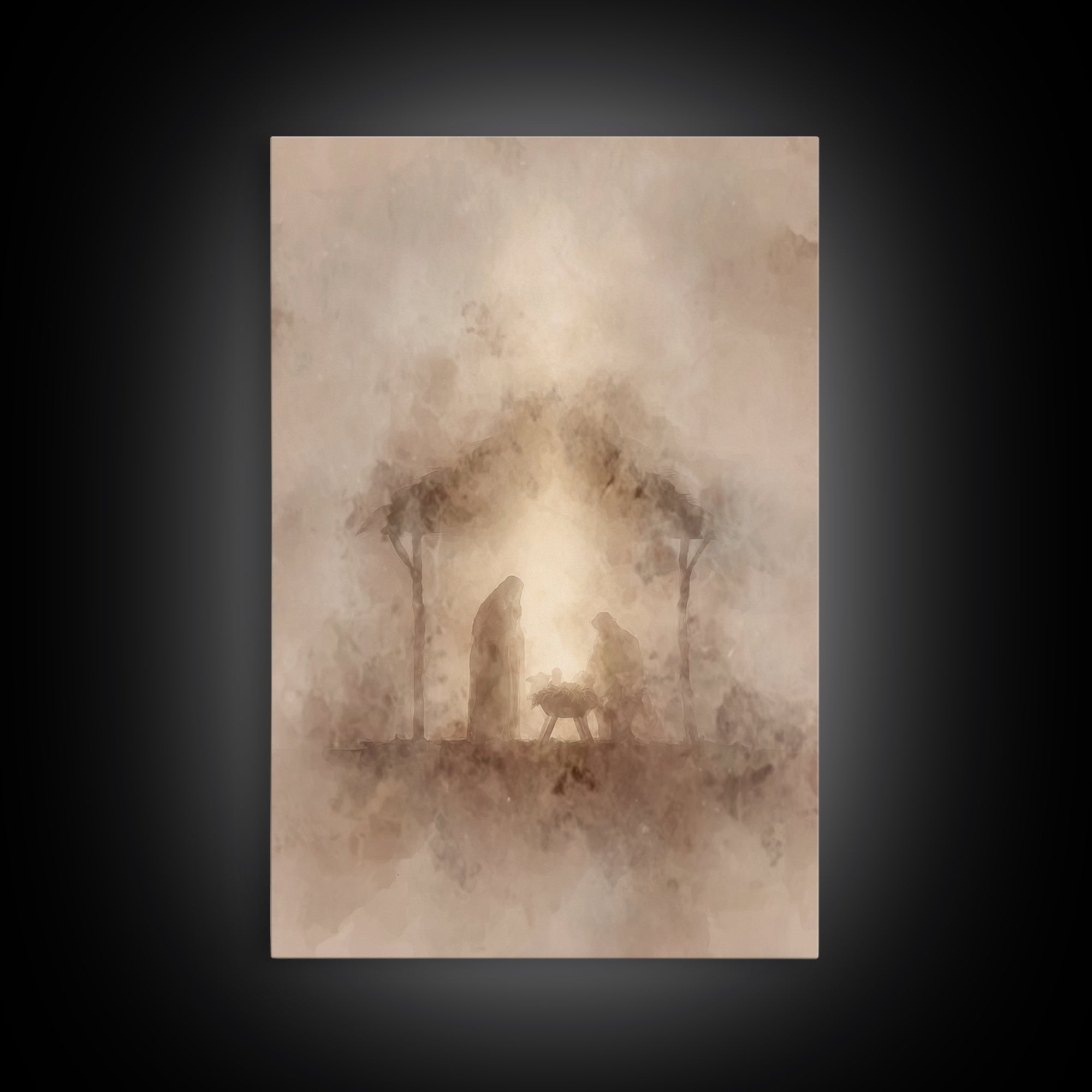 Bethlehem Light – Framed Canvas Print – Christian Christmas Art – Christian Art Canvas – Vintage Christian Art – Christmas Wall Art – Chris