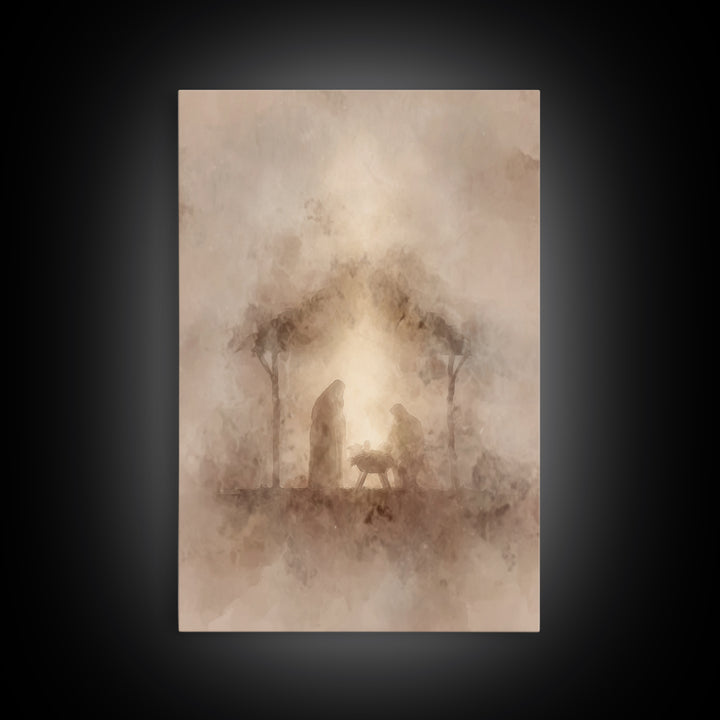 Bethlehem Light – Framed Canvas Print – Christian Christmas Art – Christian Art Canvas – Vintage Christian Art – Christmas Wall Art – Chris