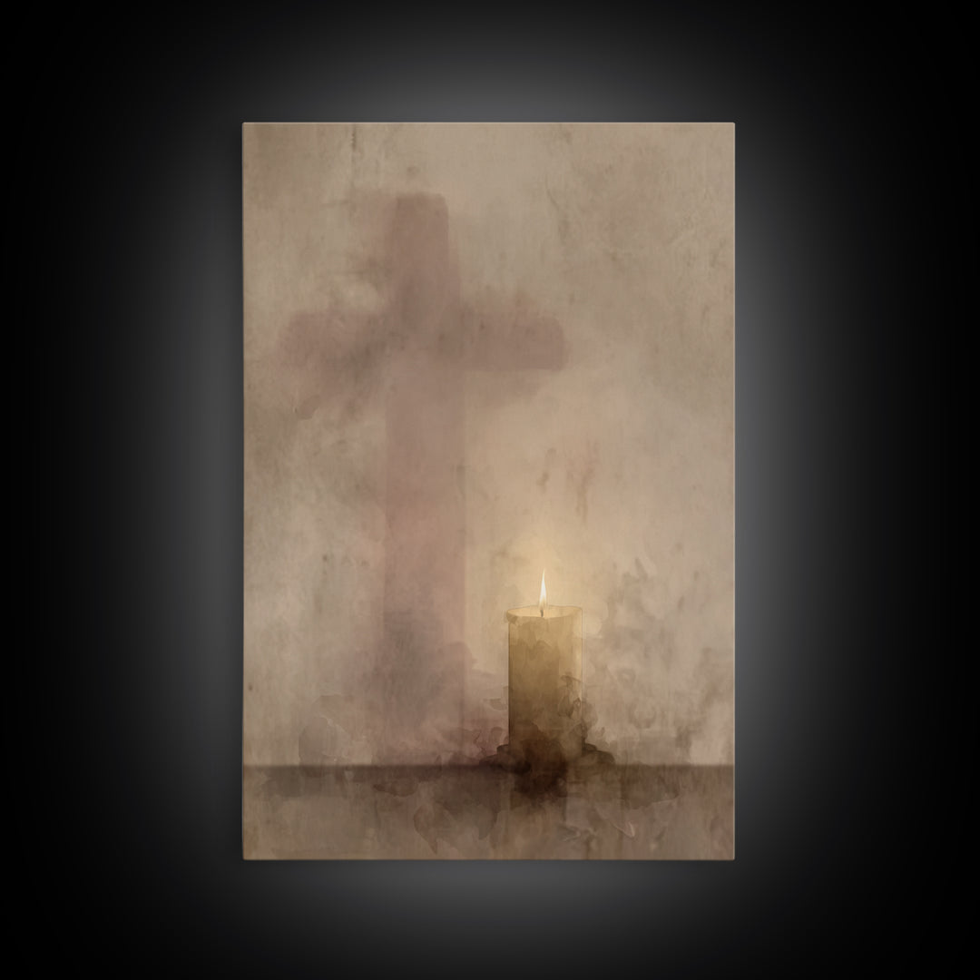 Light Of Mercy - Framed Canvas Print - Christmas Art - Christian Wall Art - Christian Art Canvas - Christian Christmas Art - Christian Deco