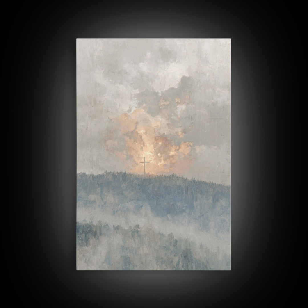 Dawn Of Redemption, Framed Canvas Print, Christian Wall Art, Christian Art Canvas, Christian Painting, Large Christian Art
