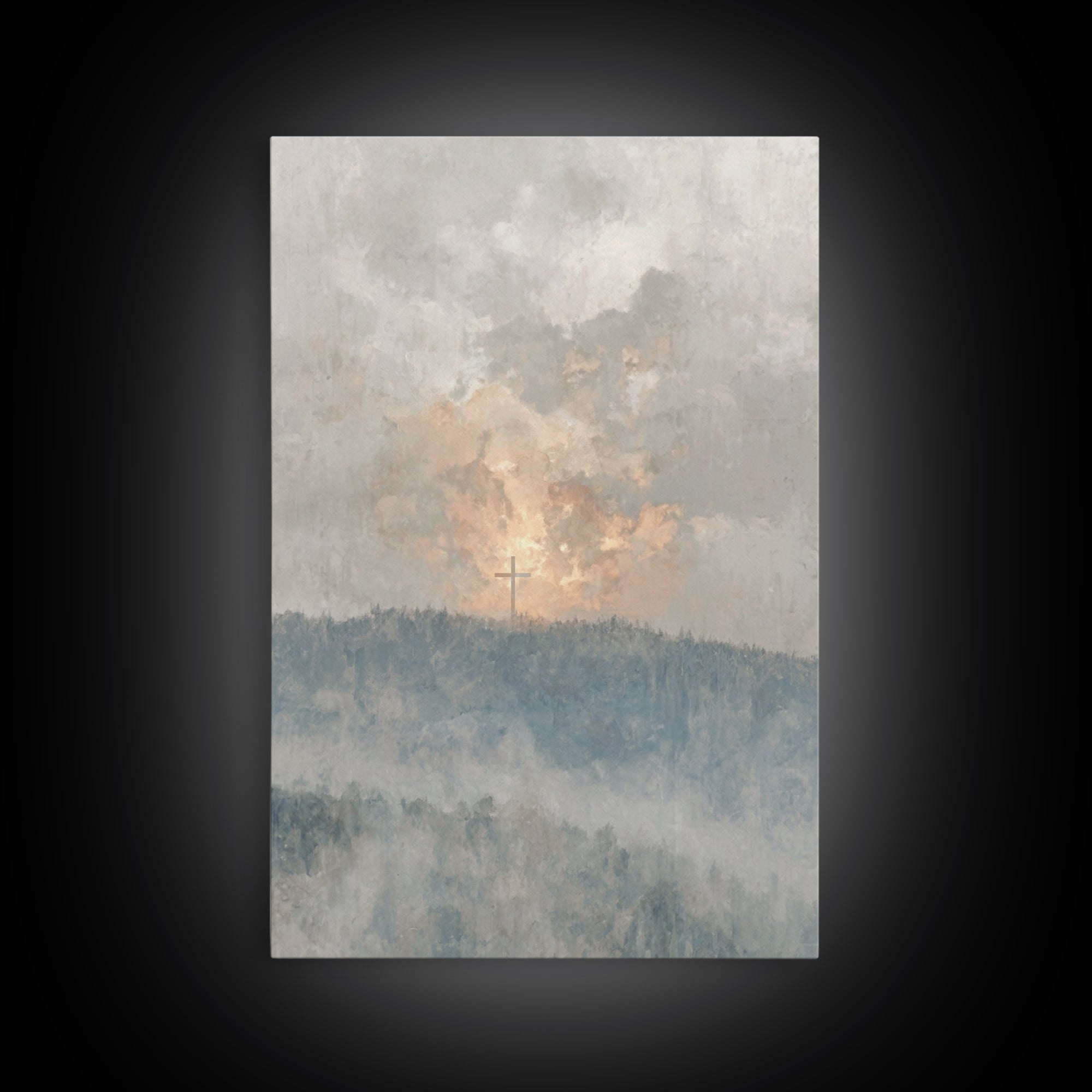 Dawn Of Redemption, Framed Canvas Print, Christian Wall Art, Christian Art Canvas, Christian Painting, Large Christian Art