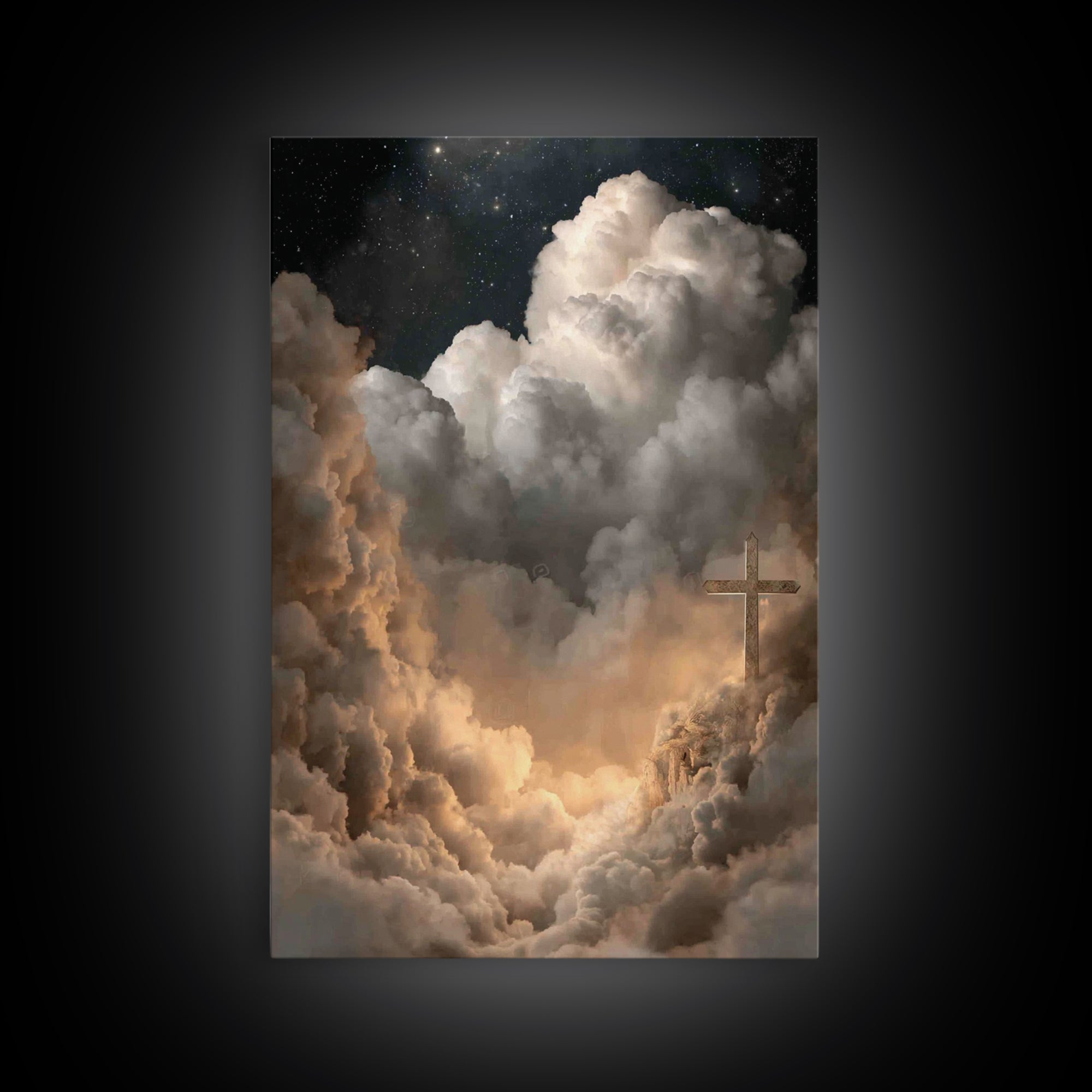 Clouds Of Promise | Framed Canvas Print | Christian Wall Art | Large Christian Painting | Christian Art Canvas | Christian Gift Ideas