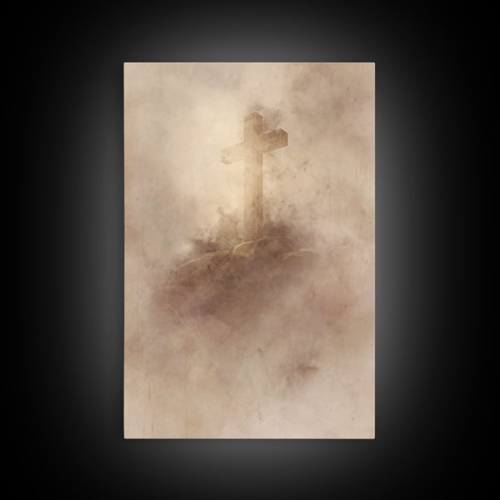 Veil Of Faith | Framed Canvas Print | Minimalist Christian Art | Christian Wall Art | Subtle Christian Art | Christian Decor