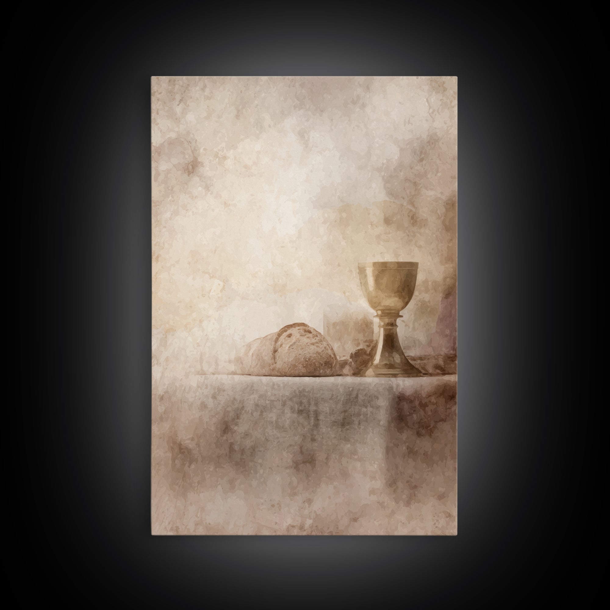 Quiet Communion Table | Framed Canvas Print | Christian Art Work | Christian Wall Art | Subtle Christian Art | Christian Decor