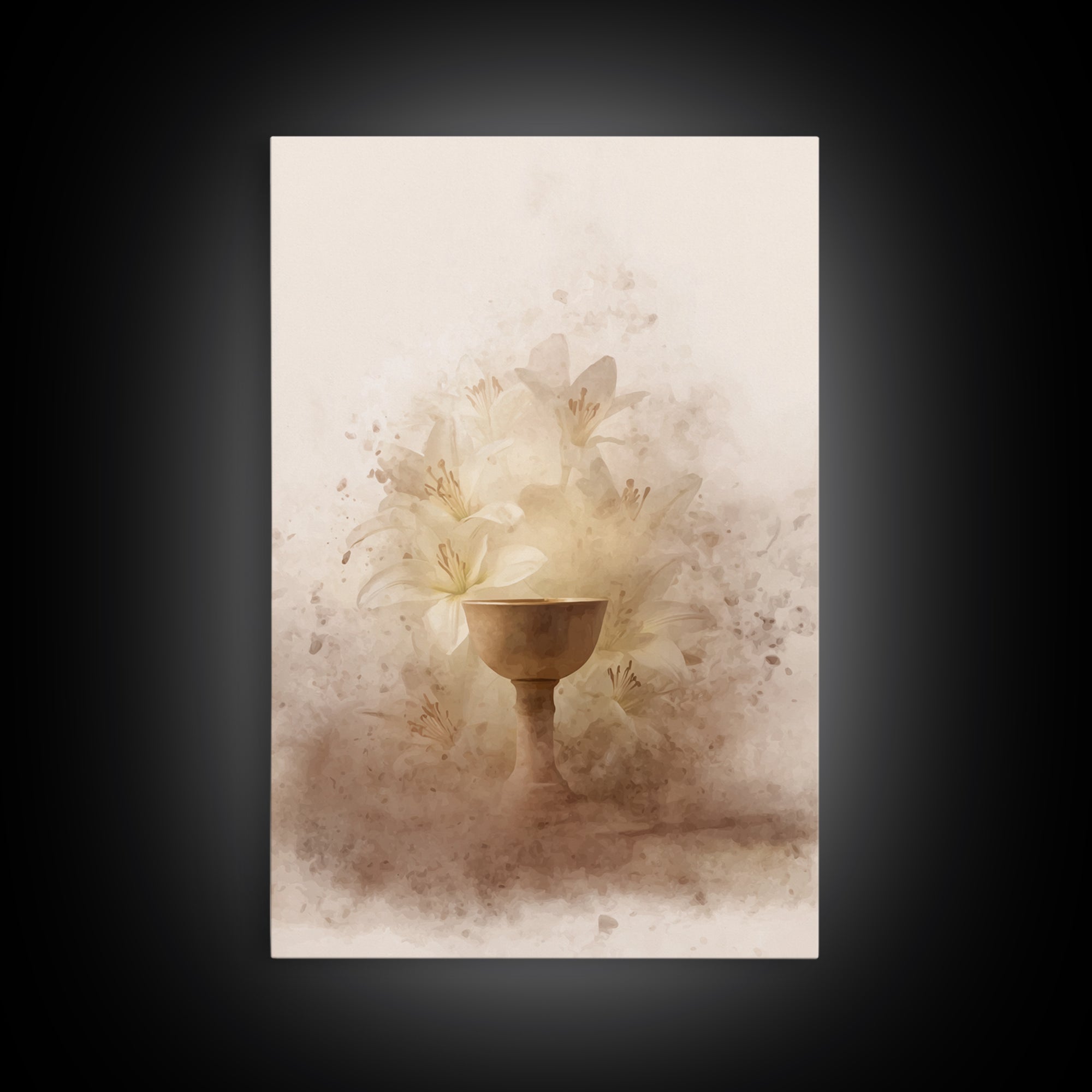 Lily Cup Blessing – Framed Canvas Print – Christian Wall Art – Christian Art Canvas – Unique Christian Art – Christian Decoration