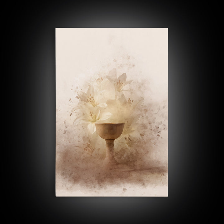 Lily Cup Blessing – Framed Canvas Print – Christian Wall Art – Christian Art Canvas – Unique Christian Art – Christian Decoration