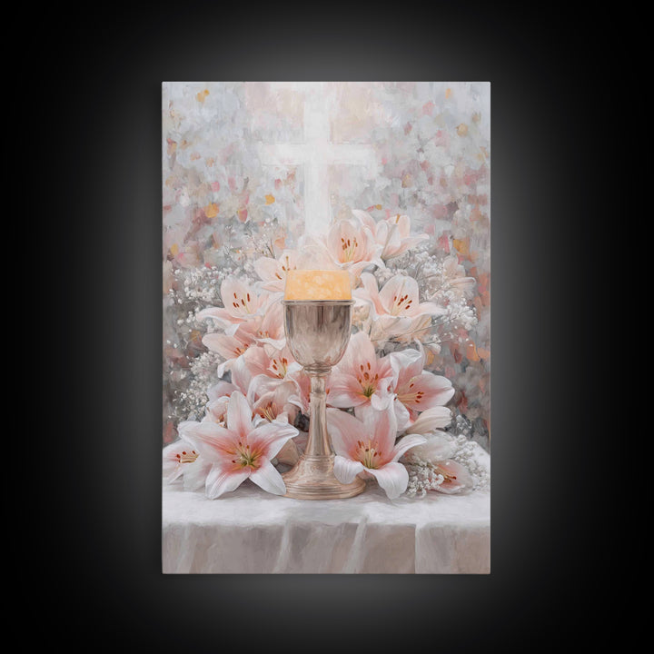 Cross Of Renewal | Framed Canvas Print | Christian Wall Art | Christian Art Canvas | White Christian Art | Christian Gift