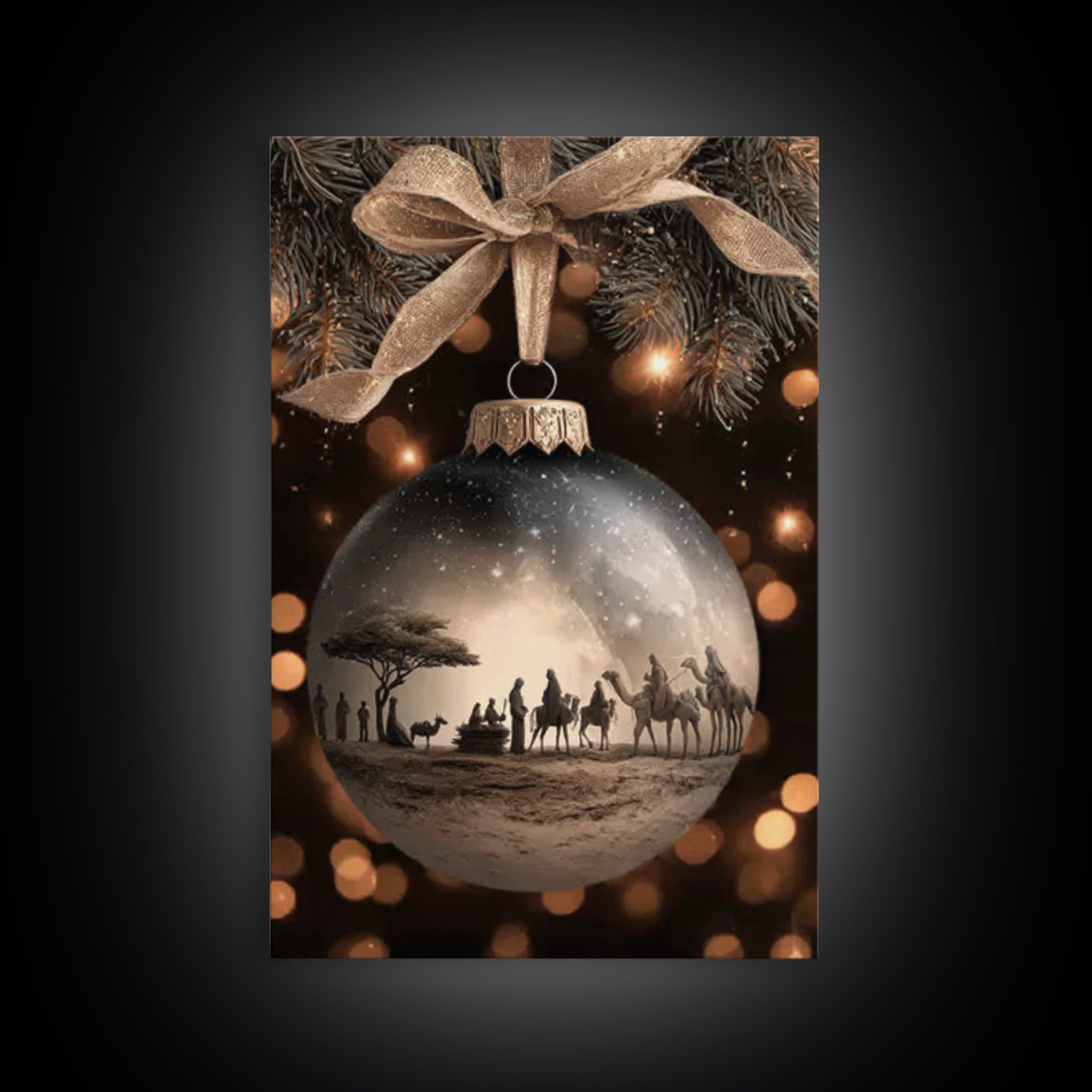 Bethlehem Night Star – Framed Canvas Print – Christian Wall Art – Christmas Canvas Wall Art – Jesus Christmas Art – Christian Art Gift – Mo