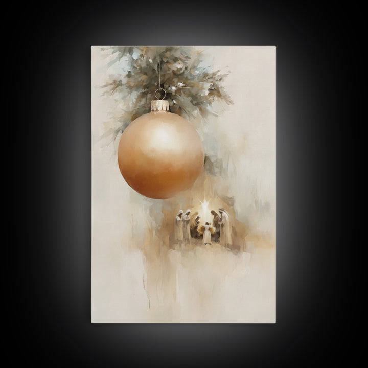 Holy Dawn Glow – Framed Canvas Print – Christian Christmas Art – Christmas Wall Art – Framed Christmas Art – Christian Decor – Christmas Ca