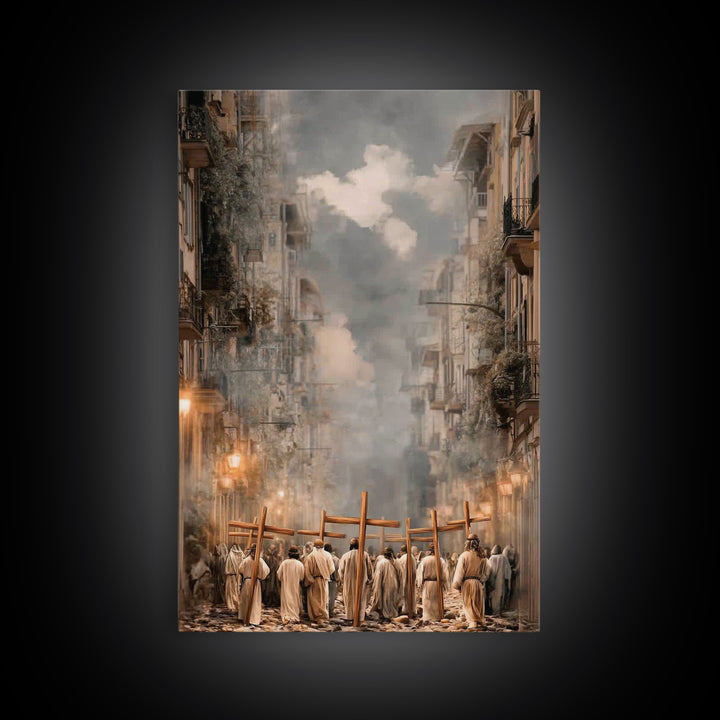 Crosses Of Hope – Framed Canvas Print – Christian Wall Art – Christian Art Canvas – Christian Painting – Large Christian Art – Christian De