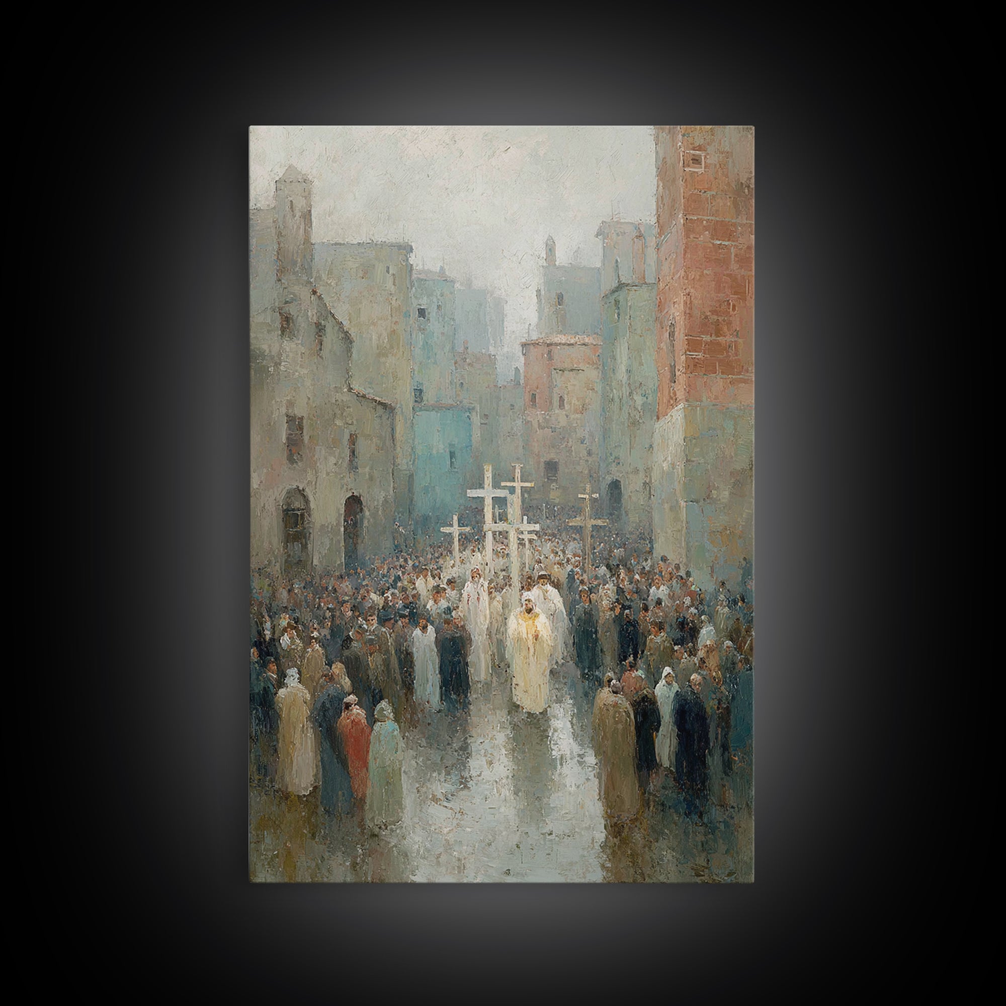 Procession Of Faith – Framed Canvas Print – Christian Art Canvas – Christian Wall Art – Vintage Christian Art – Christian Painting – Christ