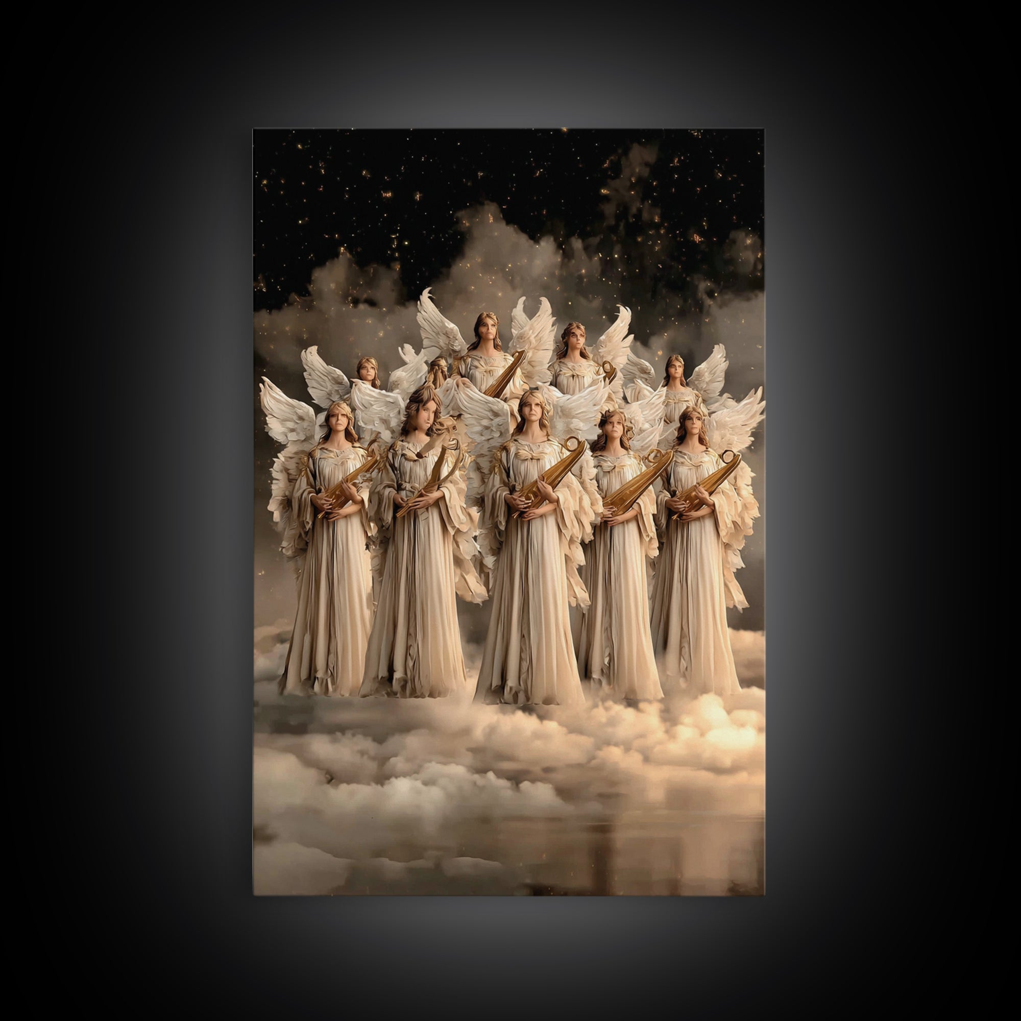 Heavenly Praise – Framed Canvas Print – Christian Wall Art – Christian Art Canvas – Angel Art – Christian Painting – Christian Decor For Ho