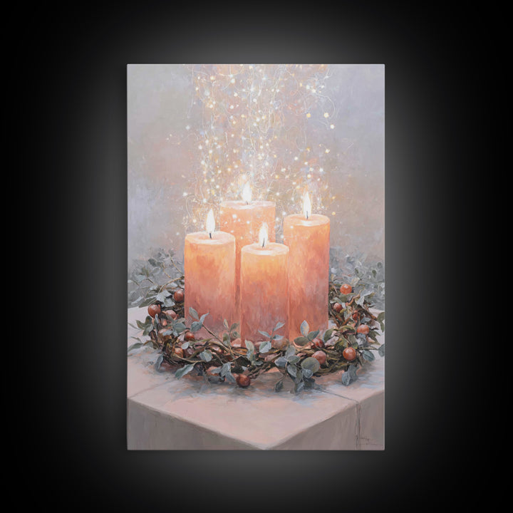 Graceful Advent Flame - Framed Canvas Print - Christian Decor - Christian Art Canvas - Christmas Art - Christian Wall Art - Christian Chris