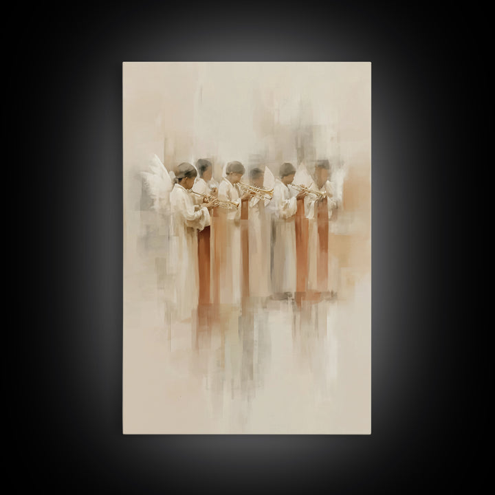 Celestial Heralds – Framed Canvas Print – Christian Art Canvas – Angel Art – Christian Wall Art – Modern Christian Art – Christian Gift Ide