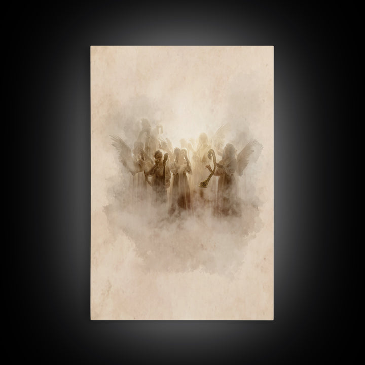 Heavenly Chorus – Framed Canvas Print – Christian Wall Art – Jesus Painting – Christian Art Canvas – Christian Decor – Christian Gift